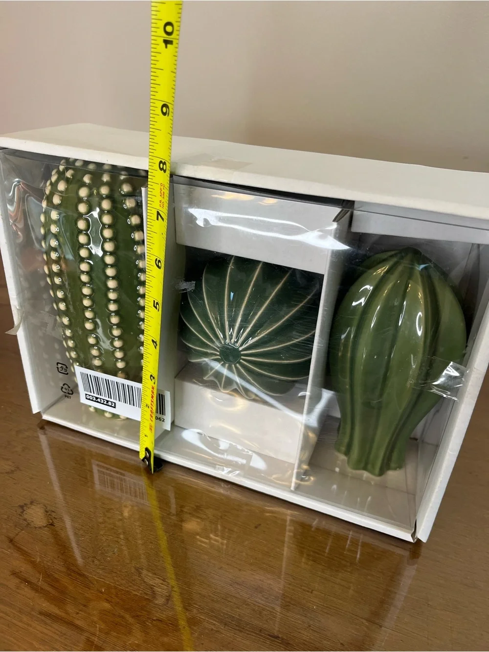 Ikea SJÄLSLIGT Ceramic Green Cactus Succulent Figures Shelf Plants Set Of 3 NIB